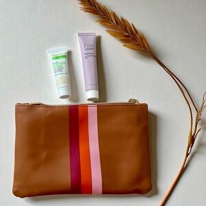 NEW Travel Size Makeup & Skincare Products with Cute Brown Makeup Bag.
